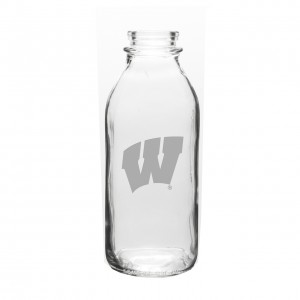 Wisconsin Badgers 33.5 oz. Deep Etched Milk Bottle   